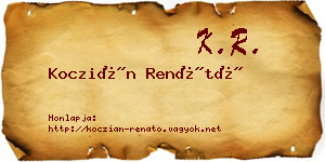 Koczián Renátó névjegykártya